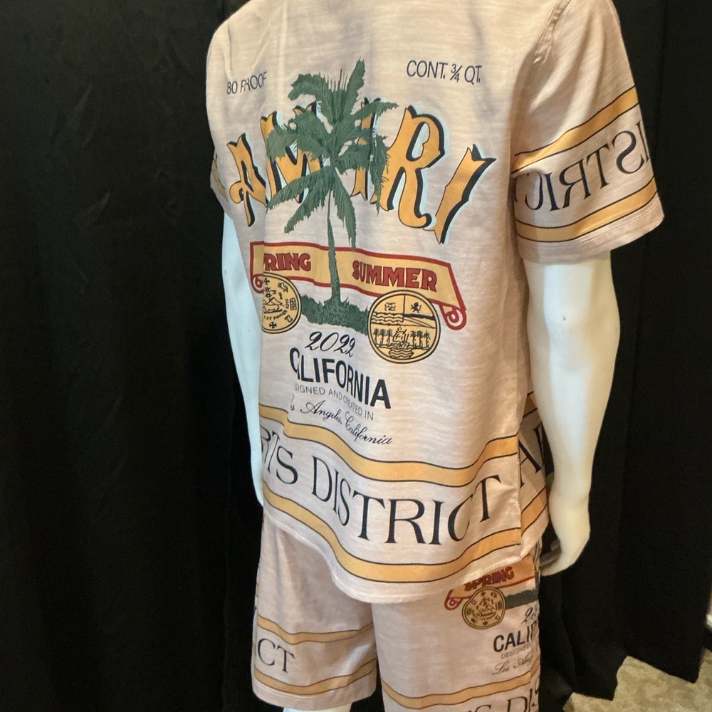 AMIRI Beige California Palm Tee - Picture 5 of 9